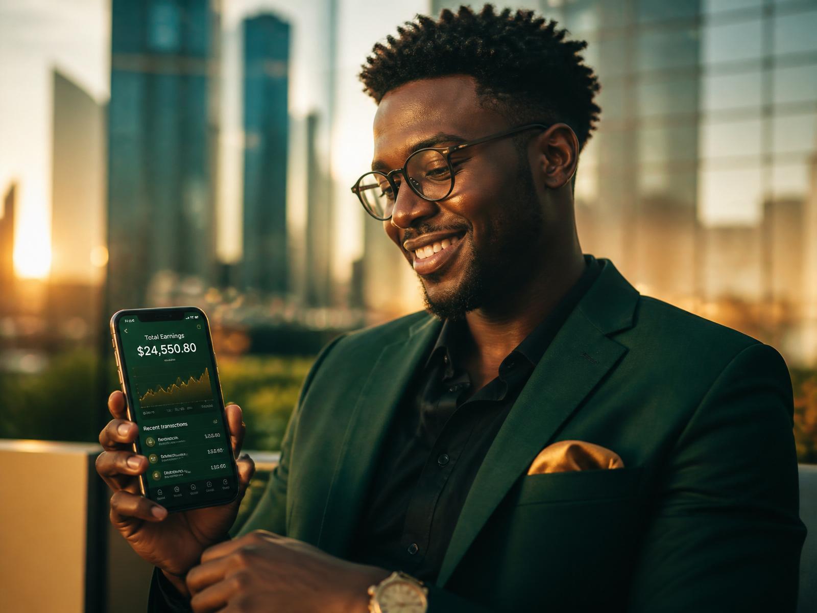 Affiliate checking earnings on phone